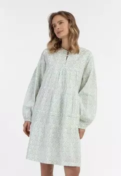 Повседневное платье MIT ALLOVER-PRINT IZIA, бирюзовый