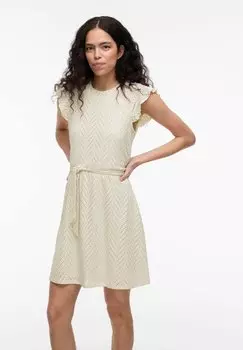 Повседневное платье MIT ANGESCHNITTENEN RMELN VIDELAIA KURZES VILA, белый