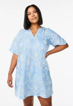 Повседневное платье MIT DEKORATIVEM LOCHMUSTER Zizzi, светло-голубой