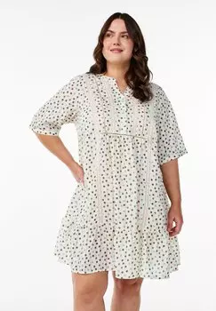 Повседневное платье MIT SPITZENBESATZ UND A-LINIEN-SCHNITT Zizzi, мультиколор