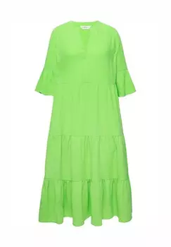 Повседневное платье MUSSELIN STEHKRAGEN VOLANTS 3/4-RMEL Studio Untold, зеленый