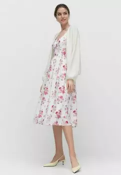 Повседневное платье NADINE FLORAL MID DRESS Dobber, кремовый