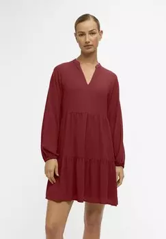 Повседневное платье OBJMILA GIA LS NOOS Object, вереск красный