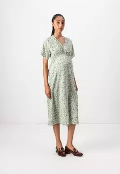 Повседневное платье OLMFLAVA V NECK CALF DRESS ONLY MATERNITY, бежевый