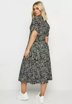 Повседневное платье PAISLEY PRINT TEXTURED MILKMAID Yours Clothing, черный
