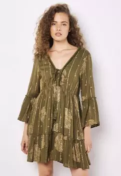 Повседневное платье PAISLEY SHIMMER MINI Apricot, хаки