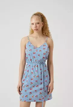 Повседневное платье PCBLOOM MINI SLIP DRESS Pieces, синий