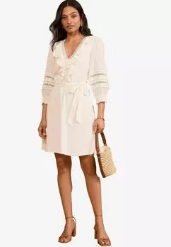 Повседневное платье PETITE FIT - RUFFLE 3/4 SLEEVE Love & Roses, белый