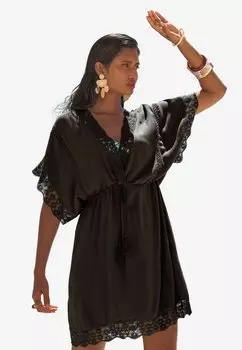 Повседневное платье PETITE FIT - TRIM DETAIL BELTED Love & Roses, черный