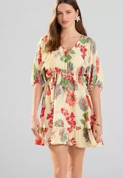 Повседневное платье PETITE FIT - VOLLUME SLEEVE Next, бежевый