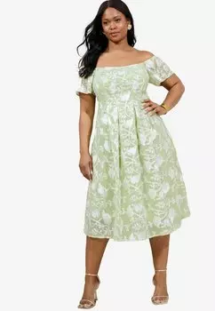 Повседневное платье PLUS SIZE FIT Lipsy, зеленый