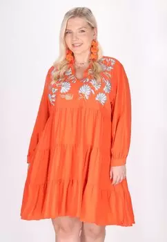 Повседневное платье PLUS SIZE IZIA, оранжевый