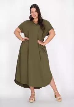 Повседневное платье PLUS SIZE usha, зеленый