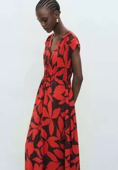 Повседневное платье PRINTED Mango, красный