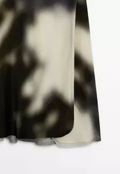 Повседневное платье PRINTED MIDI Massimo Dutti, кремовый