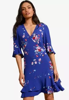 Повседневное платье PRINTED V-NECK Love & Roses, синий