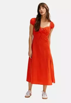Повседневное платье PUFF SLEEVE MIDI Next, красный