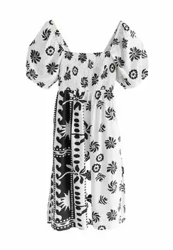 Повседневное платье PUFF SLEEVE OFF SHOULDER MIDI Next, черный