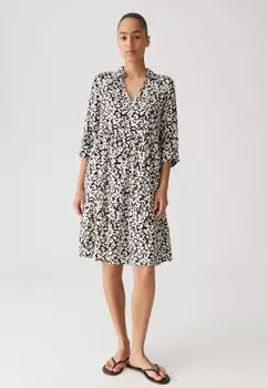 Повседневное платье REGULAR A-LINIE 3/4 SLEEVE PRINT VOLANTS OPUS, черный