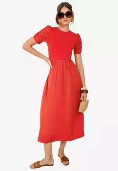 Повседневное платье REGULAR FIT - MIX RUCHED SLEEVE MIDI Friends Like These, красный