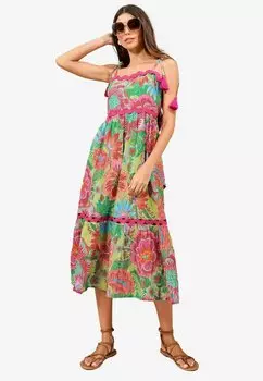 Повседневное платье REGULAR FIT-RIC RAC TRIM PRINTED CAMI MIDI Lipsy, розовый