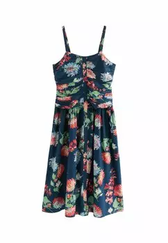 Повседневное платье REGULAR FIT - RUCHED STRAPPY MIDI Next, синий