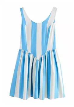 Повседневное платье REGULAR FIT - SLEEVELESS SCOOP NECK WAISTED Next, синий
