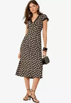 Повседневное платье REGULAR FIT - TEXTURED V-NECK TRIM MIDI Friends Like These, черный