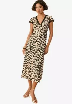 Повседневное платье REGULAR FIT - TEXTURED V-NECK TRIM MIDI Friends Like These, мультиколор