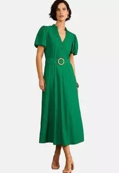 Повседневное платье REGULAR FIT - V-NECK PUFF SLEEVE MIDI Love & Roses, зеленый