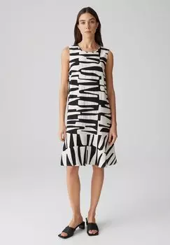 Повседневное платье RELAXED FIT MIDI PRINT VOLANT OPUS, черный