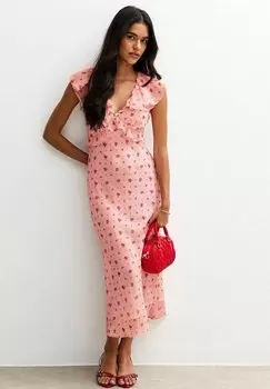 Повседневное платье RUFFLE MIDI New Look, цвет Pink Pattern