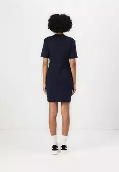 Повседневное платье SCRIPT TEE DRESS Tommy Hilfiger, темно-синий