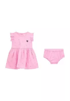 Повседневное платье SET MIT BRODERIE ANGLAISE Guess, фуксия