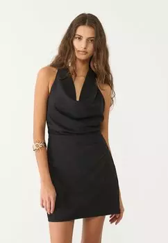 Повседневное платье SHORT DRAPED Stradivarius, черный