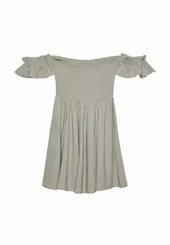 Повседневное платье SHORT FLOWING BLEND Stradivarius, темно-зеленый