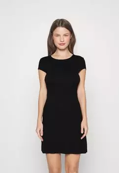 Повседневное платье SHORT SLEEVES OPEN BACK FLARED MINI DRESS Even&Odd, цвет black