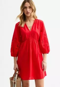 Повседневное платье SLEEVE SMOCK MINI New Look, красный