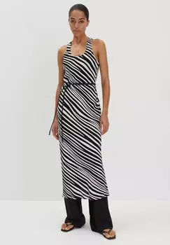 Повседневное платье SLIM CRINKLED ANIMAL PRINT someday., черный