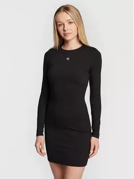 Повседневное платье slim fit Calvin Klein, черный