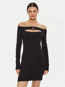 Повседневное платье slim fit Tommy Jeans, черный