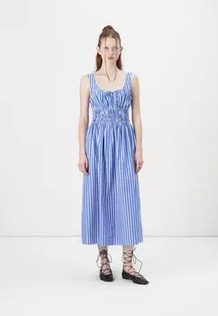 Повседневное платье SMOCKED MIDI DRESS GAP, синий