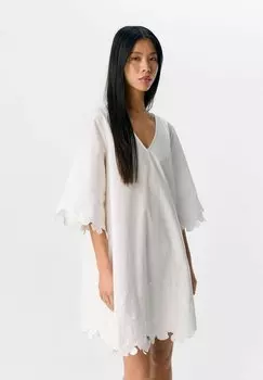 Повседневное платье STICKEREI Object, кремовый