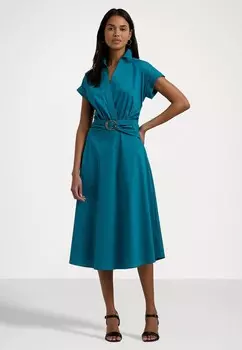 Повседневное платье STRETCH COTTON BLEND SURPLICE DRESS Ralph Lauren, светло-голубой