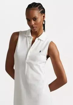 Повседневное платье STRETCH COTTON SLEEVELESS POLO DRESS Polo Ralph Lauren, белый