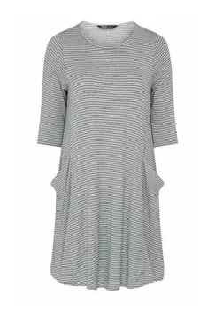 Повседневное платье STRIPE Yours Clothing, темно-синий