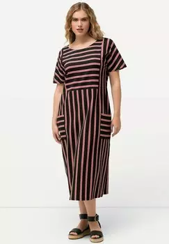 Повседневное платье STRIPED SHORT SLEEVE Ulla Popken, черный