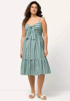 Повседневное платье STRIPED SPAGHETTI STRAP MIDI Ulla Popken, бирюзовый