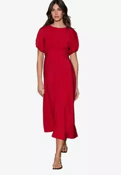 Повседневное платье TALL FIT PUFF SLEEVE MIDI Next, красный