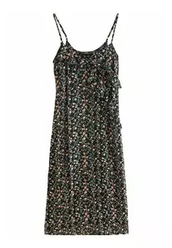 Повседневное платье TALL FIT - RUFFLE MIDI Next, черный